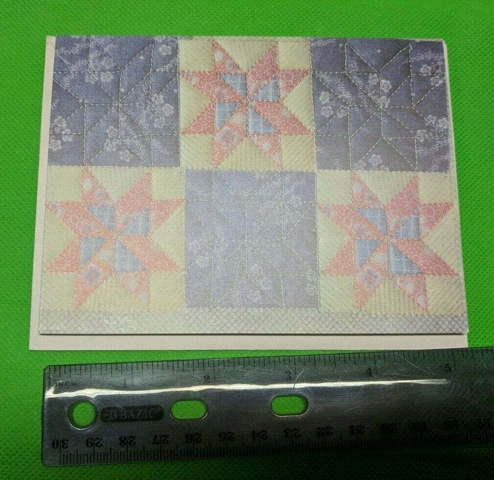 Current Inc Patchwork Quilt Diamond Star Blank Note Card Unused Jan Dalton Dsign