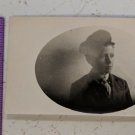 RPPC Old Picture Oval Shaped: Boy in Hat, Tie, Ghostly Shadow