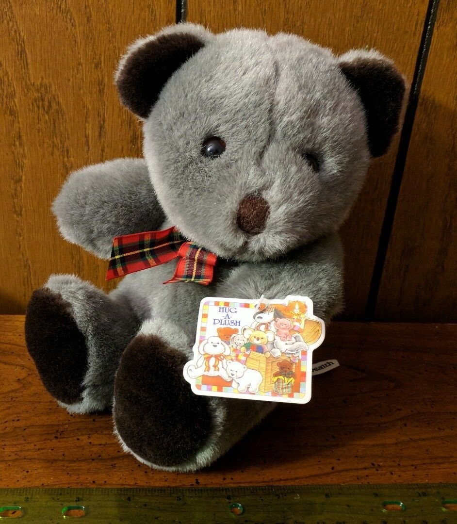 Commonwealth Hug A Plush Gray Plush Teddy Bear NWT