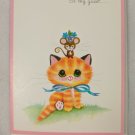 A Select Card Birthday "Have a happy!" Unused Vintage - Orange Big-Eyed Kitten