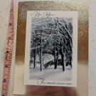 Holiday Design Studio Happy New Year Winter Woods Silver Foil Card Unused