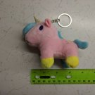 Pink Blue Yellow Unicorn Pony Plush Keychain 4" Long Star Symbol, Standing