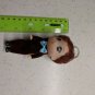 Confused Boy Keychain Doll 4.5" Groom Curly Hair Burgundy Suit w/ Blue Bowtie