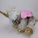 The Bear Factory White/Gold Unicorn w/ Wings Plush Stuffed Animal 15" Long READ