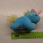 Blue/Yellow Chubby Unicorn Pony Plush Keychain 5" Long Pink Horn, Super soft!