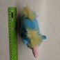 Blue/Yellow Chubby Unicorn Pony Plush Keychain 5" Long Pink Horn, Super soft!