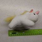 White/Yellow Chubby Unicorn Pony Plush Keychain 5" Long Pink Horn, Super soft!