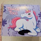 Celebrate Express! Unicorn Pony Kids Thank You Card Unused Purple Pink White