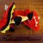 BJ Toy Co Red Yellow Black Dragon Plush Stuffed Toy Coiled Tail 7" Tall