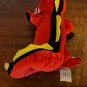 BJ Toy Co Red Yellow Black Dragon Plush Stuffed Toy Coiled Tail 7" Tall