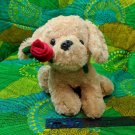 Best Made Toys Intl Cream Golden Retriever  Puppy Dog w/ Rose 11" Tall Plush
