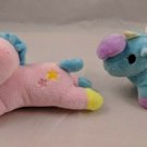 Mini Plush Unicorn Pony Keychains 3" Tall Pink/Aqua/Yellow & Aqua/Purple/Pink