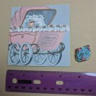 VTG 1960's Baby Announcement Mini 3.5" Square Card Unused w/ It's a Boy Seal