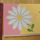 Current Inc Daisy Flower & Bee Pink Yellow White Blank Note Card Unused