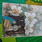 Famous Artists Studios Christmas Holiday Card Unused Nativity Scene, Flowers