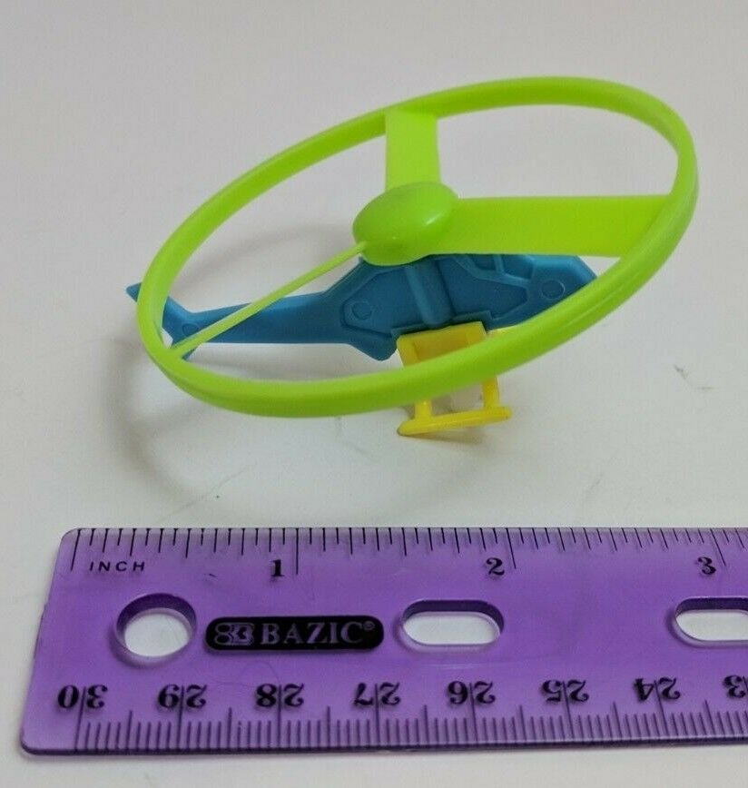 Small Replacement Helicopter Toy 2.25" Long Blue Green Yellow