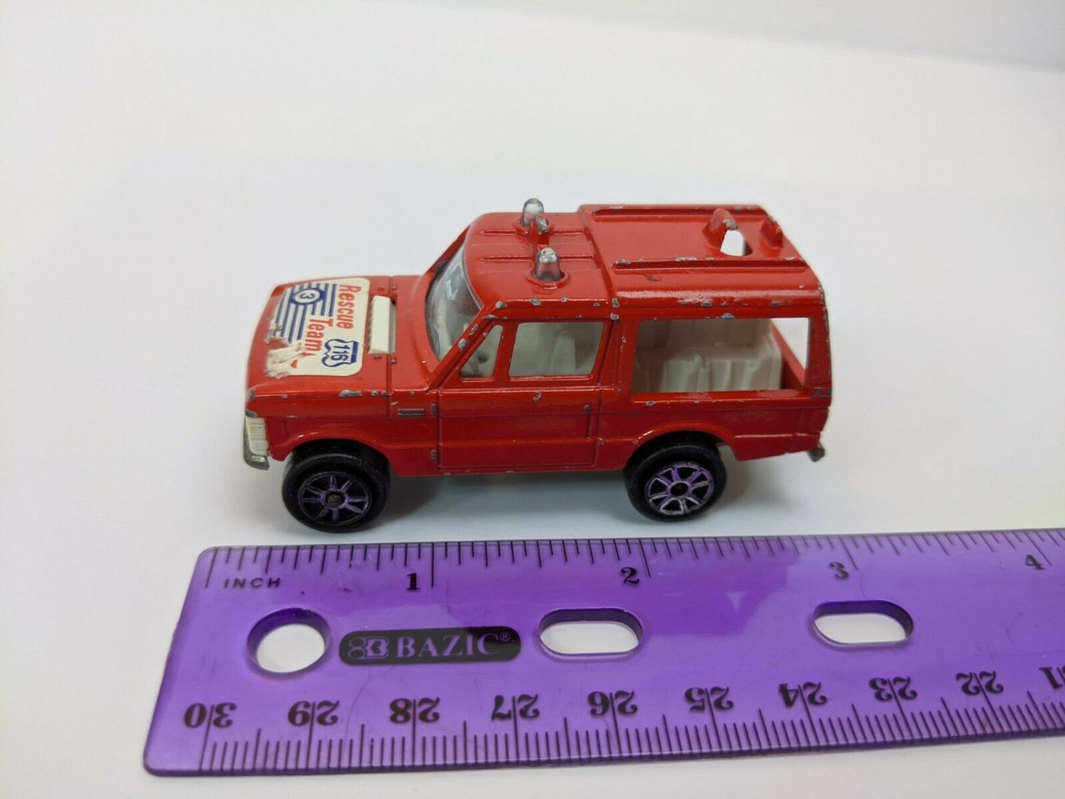Majorette 246 Range Rover Red Rescue Team 1:60 3" Long *JUNKYARD*