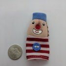 Ikea Klappar Cirkl Clown Red/Red Striped Plush Finger Puppet Animal 2.5" Tall