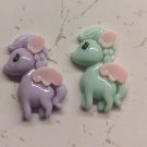 Pegasus Pony Craft Embellishment Flatback Pastel Resin Lot of 2 3cm Tall