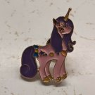 Unicorn Pony Brooch Pin 3cm Tall Pink Body, Purple Hair, Star Symbol