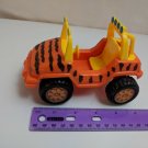 Safari Jeep Vehicle Orange w/ Black Tiger Stripes Yellow Frame Plastic Toy