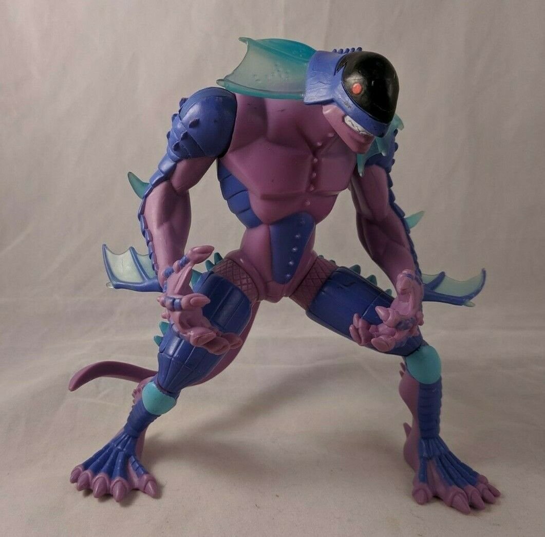 Sega 2008 Spin Master Reaper Preyas Battle Brawler 9" Purple/Blue/Aqua Lizard