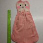 Pink & White Kitty Cat Hand Dish Towel or Lovey Blanket Super Soft 16.5" Long