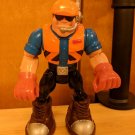 Fisher Price Rescue Heroes Construction Worker Action Figure Blue Shirt Orange