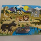 Melissa & Doug Safari Peg Puzzle Animals Giraffe/Zebra/Elephant/Lion #9054