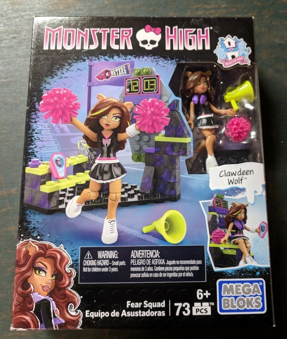 Monster High Mega Bloks Fear Squad Clawdeen Wolf Cheerleader MIB