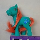 Teal & Orange Pony Horse, 4.5" Tall Fakie MLP w/ Blue Hearts Symbol