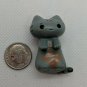 Plastic Cat Kitten Figurine Doll Pet 1.5" Long Gray & Brown Striped Standing