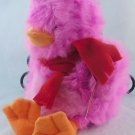 Russ Berrie PICOLO Magenta Chick/Bird w/ Glitter Plush 11" Red Scarf