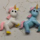 Unicorn Craft Embellishment Flatback Pastel Resin Rearing Lot of 4 3.5cm Tall