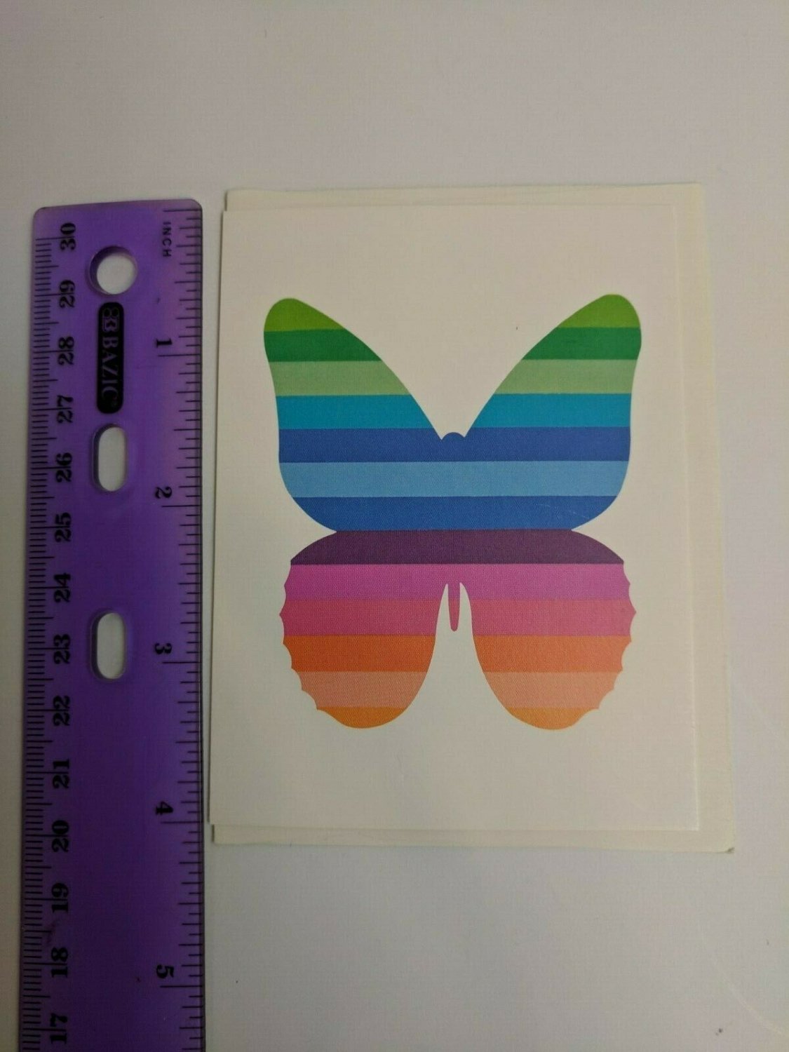 Current Inc Blank Mini Note Card Graphic Rainbow Stripes Butterfly