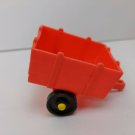 Fisher Price Little People Vintage Red Orange Tractor Trailer Cart USED