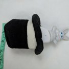 Plastic Bunny Rabbit in Plush Top Hat Finger Puppet Toy