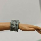 11.5" Fashion Doll Accessory Gray Cuff Bracelet Bumpy Texture