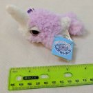 Applause Narwhal Mini Plush Keychain 3" Shaggy Pastel Purple Very Soft! NWT