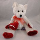First & Main Cream Glitter Plush Teddy Bear Stuffed Animal w/ Valentine Heart