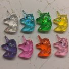 Unicorn Craft Embellishment Flatback Clear Resin Heads 21mm Lot of 8 Different
