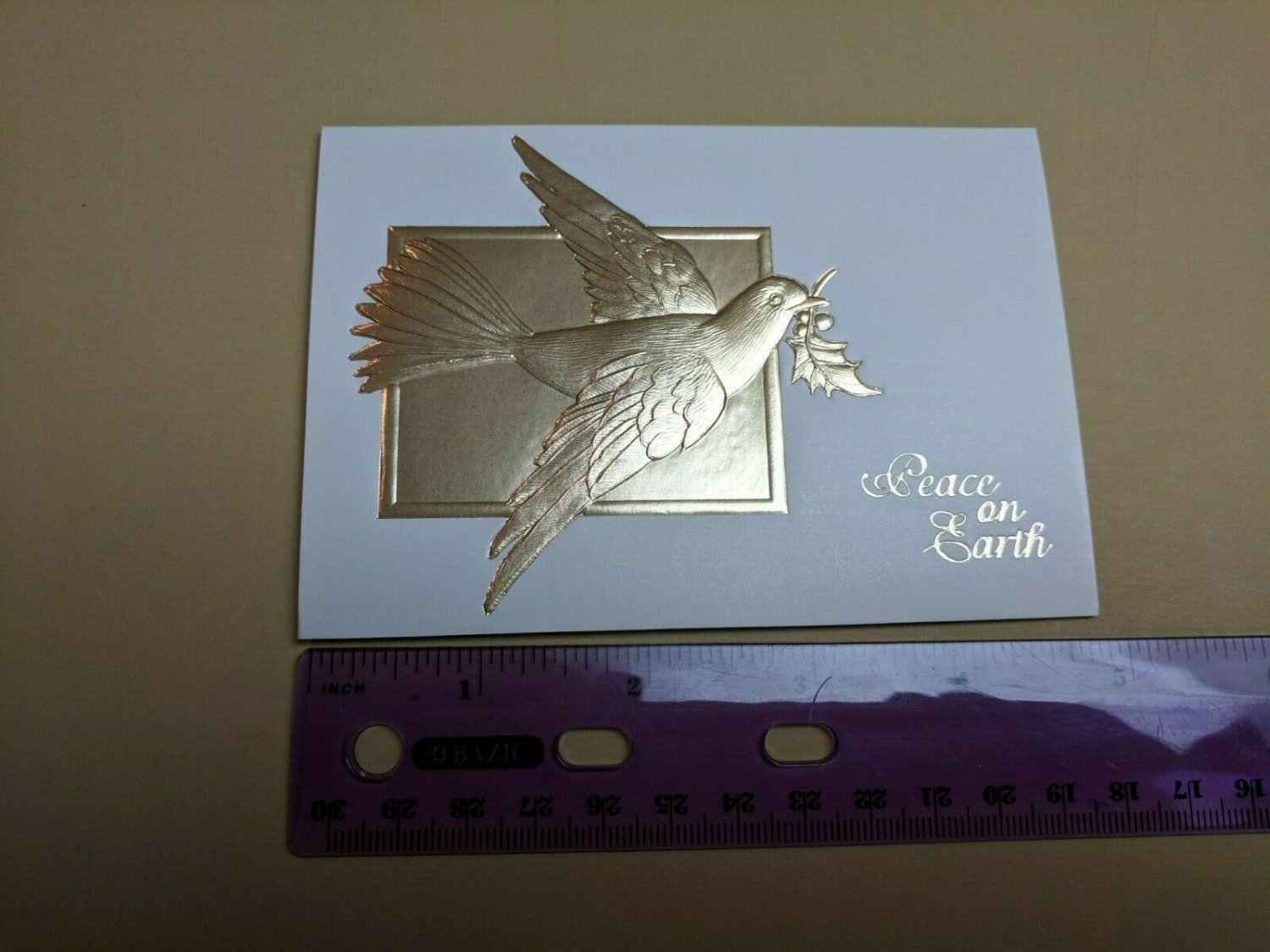 Christmas Mini Card Gold Foil Dove Peace Paper Magic Group Signature Collection
