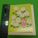 Famous Artists Studio Blank Note Mini Gift Card Unused - HI Little Girl, Daisies