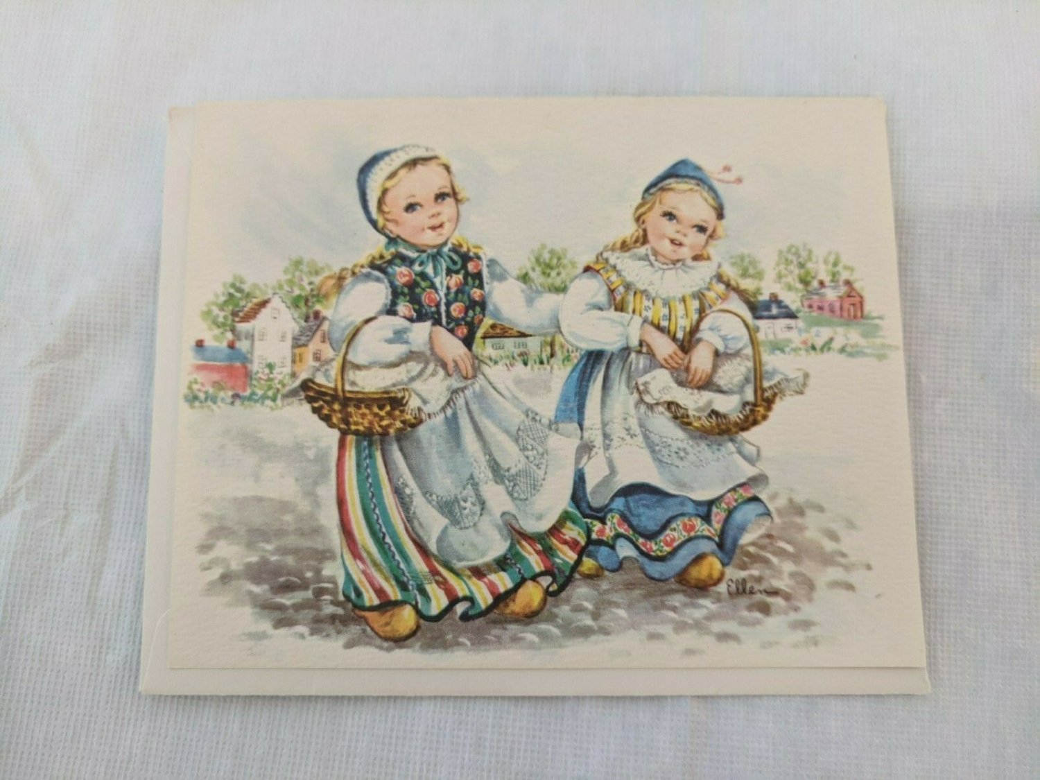 Red Farm Studio Note Card w/ Dutch Girls Blank Inside Recipes on back