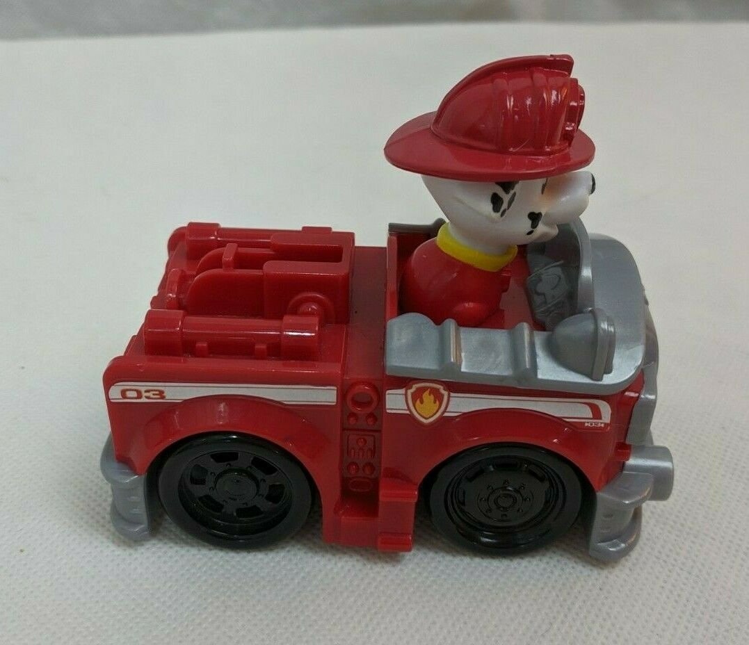 Paw Patrol Nickelodeon Spin Master Marshall in Firetruck Vehicle Car Toy 4" Long