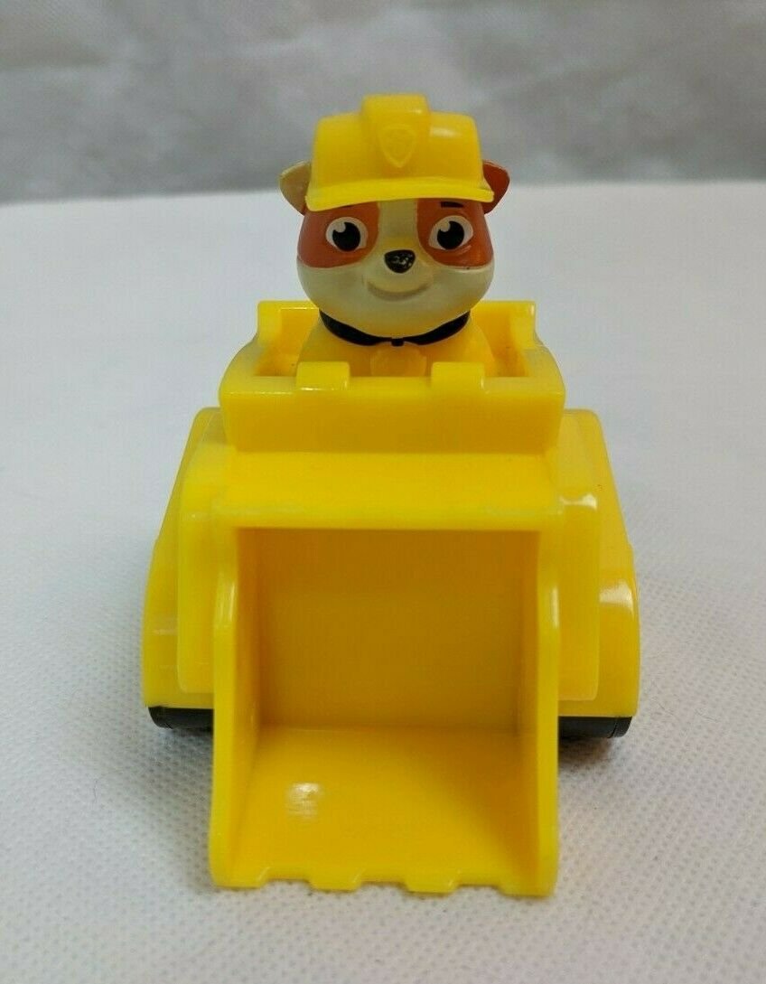 Paw Patrol Nickelodeon Spin Master Rubble in Bulldozer Vehicle Car Toy 4" Long