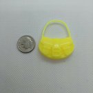 Fashion Doll Neon Yellow Plastic Purse Handbag Accessory "B" Clasp