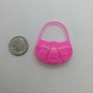 Fashion Doll Neon Pink Plastic Purse Handbag Accessory "B" Clasp