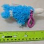Applause Narwhal Mini Plush Keychain 3" Shaggy Blue/White Very Soft! NWT