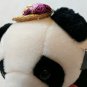 Logo Bear 1985 Black/White Panda Bear Plush Stuffed Animal w/ Teddy, Hat